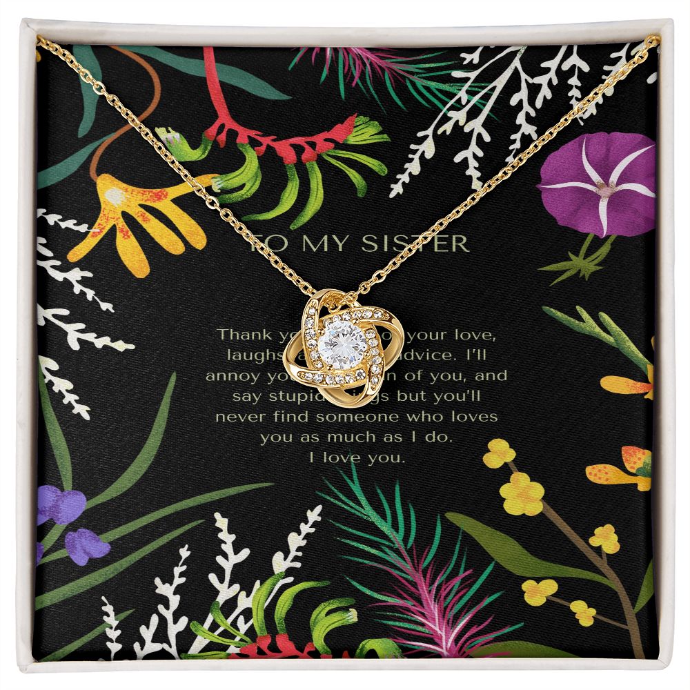 To My Sister - Love Knot Necklace