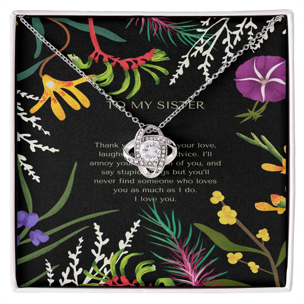 To My Sister - Love Knot Necklace