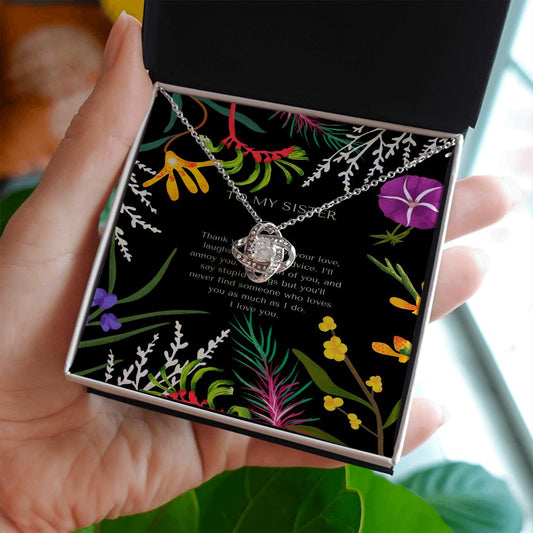 To My Sister - Love Knot Necklace