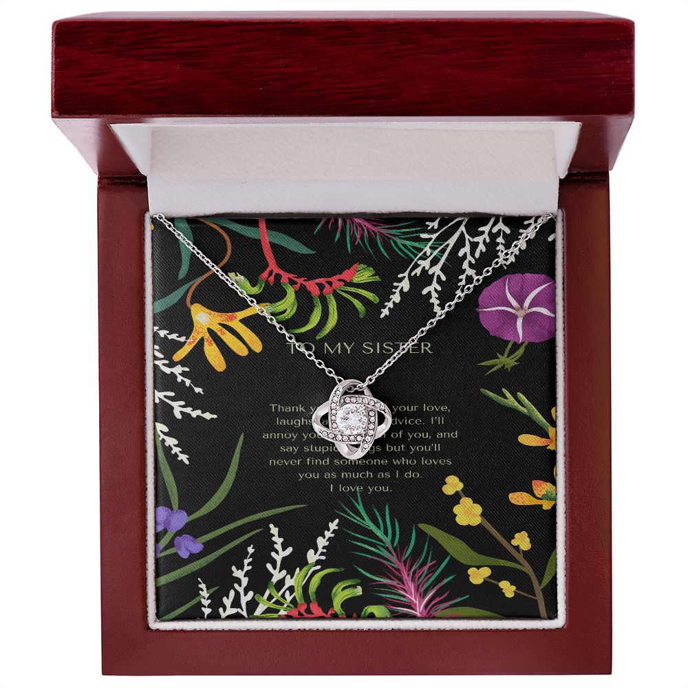 To My Sister - Love Knot Necklace