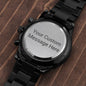 Men's Stainless Steel Engraved Water-Resistant Watch