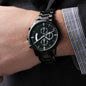 Men's Stainless Steel Engraved Water-Resistant Watch
