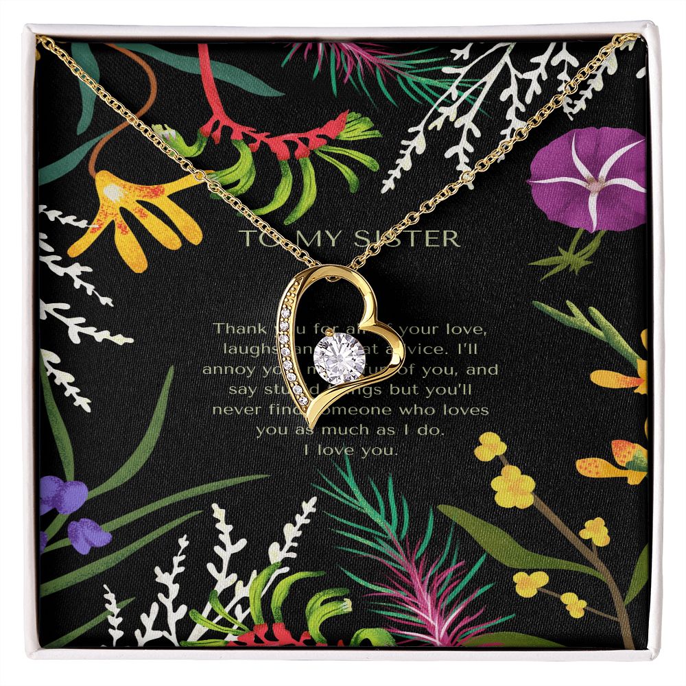 To My Sister - Heart Necklace
